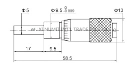 0-13mm Digital Outside Micrometer Head With Spherical Spindle Tip And Plain Stem/Vernier Micrometer